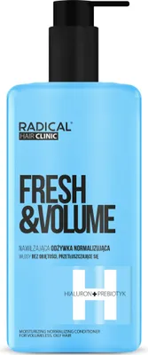Productafbeelding van RADICAL HAIR CLINIC Fresh & Volume: Hydraterende en normaliserende spoeling voor futloos en vet haar, 260 ml