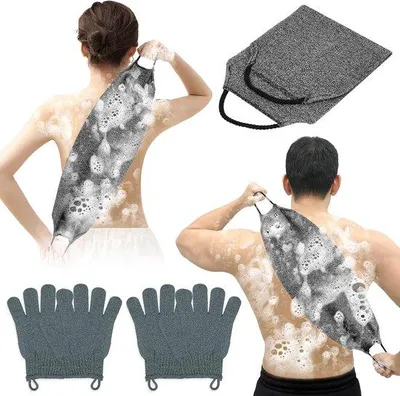 Produktbild von Peeling-Duschhandschuhe und Rückenbürste Set - Für eine sanfte Haut