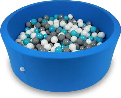 Produktbild von Trockenbecken 110x40cm blau mit 500 Bällen: weiß, grau, türkis