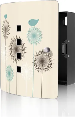 Produktbild von banjado Design Schlüsselkasten aus Edelstahl für 10 Schlüssel, Schlüsselschrank 24 x 21,5 x 7cm groß mit Magnetverschluss,  Kugelfontänen [BWSK 10751]