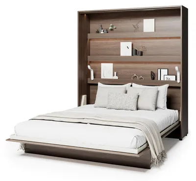 Produktbild von MEBLINI Schrankbett Bed Concept - Wandbett mit Lattenrost - Klappbett mit Schrank - Wandklappbett - Murphy Bed - Bettschrank - BC-13 - 180x200cm Vertikal - Dunin Eiche