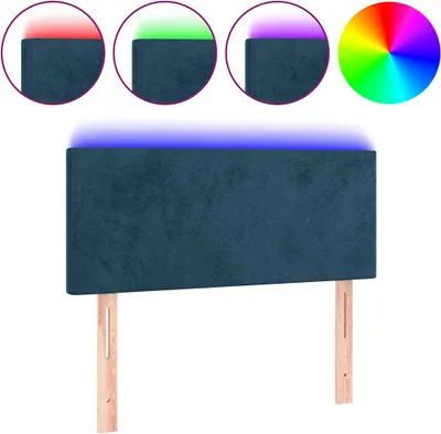 Produktbild von vidaXL LED Kopfteil Dunkelblau 100x5x78/88 cm Samt
