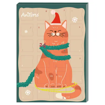 Produktbild von AniForte Adventskalender für Katzen 2026 - natürliche Katzensnacks, Weihnachtskalender, AniForte Katzen Leckerlis, Advents Snacks ohne Getreide