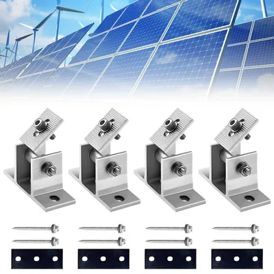 Solarmodul-Halterungen, 4 Stück, Aluminium, verstellbar, 0-60°