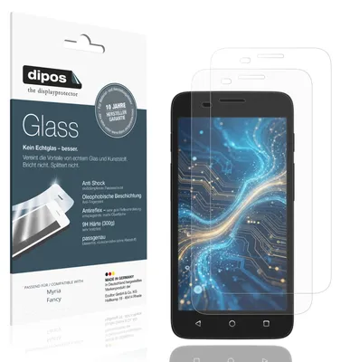 Produktbild von 2x Schutzfolie für Myria Fancy matt - Anti-Shock 9H Folie dipos Glass Kunststoffglas