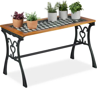 Produktbild von relaxdays stół ogrodowy brązowy prostokątny 98,0 x 47,0 x 58,0 cm