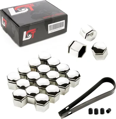 Produktbild von 20x Radschrauben Kappen Radschraubenkappen 19 mm chromfarben für VW SEAT SKODA