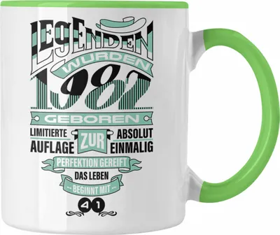 Produktbild von TRENDATION 40. Geburtstag Tasse Frau Mann Geschenk 40er Geschenkidee 40 Mutter Vater (Grün)