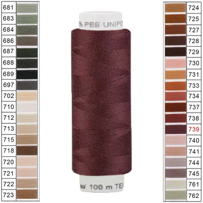 10 x 100m / 10 Spulen Unipoly 120 TEX14x2 Polyester Nähgarn Artikel 5v6 dunkelbraun