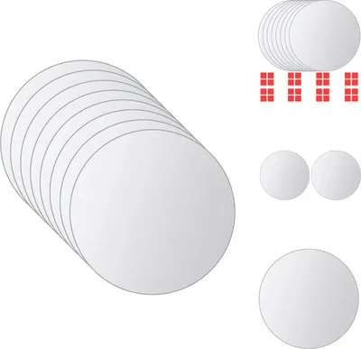 Produktbild von vidaXL 16-tlg. Spiegelfliesen-Set Rund Glas - Spiegel