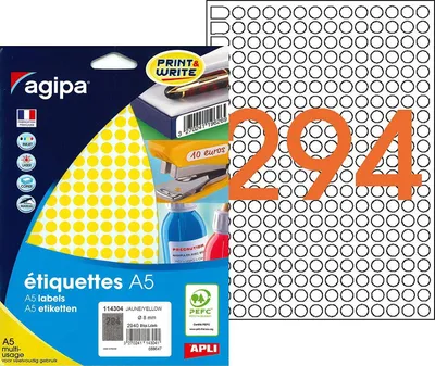 Immagine prodotto di agipa 114304 Punti di marcatura diametro: 8 mm giallo rotondo