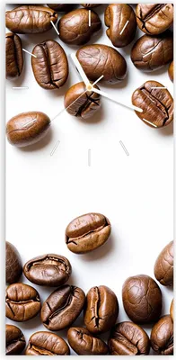 Produktbild von Wanduhr aus Glas mit Motiv Kaffeebohnen- 30 x 60 cm - inkl. Aufhängesystem