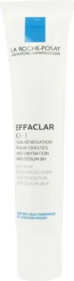 A white tube of La Roche-Posay Effaclar K skincare product.
