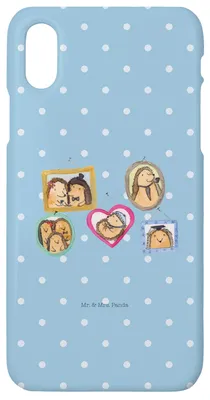 Produktbild von Mr. & Mrs. Panda Iphone 10 Handyhülle Igel Familie - Blau Pastell - Geschenk, Mama, Glück, Liebe, X, Hülle, Bilder, Handy, Muttertag, Cover