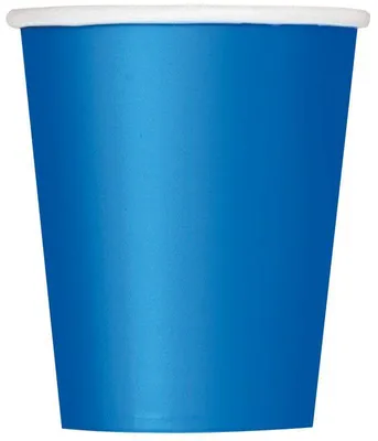 Produktbild von Pappe Becher in Blau, 266 ml Fassungsvermögen, 22,86 cm hoch, 8,26 cm Durchmesser