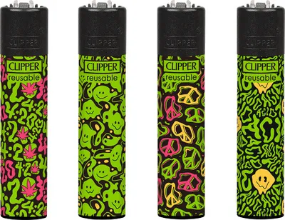 Produktbild von Clipper® Feuerzeuge 4er Set: Acid Pattern