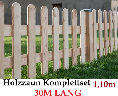 Produktbild von Gartenzaun 110cm x 30m Sibirische Lärche Muster Zaun-Set