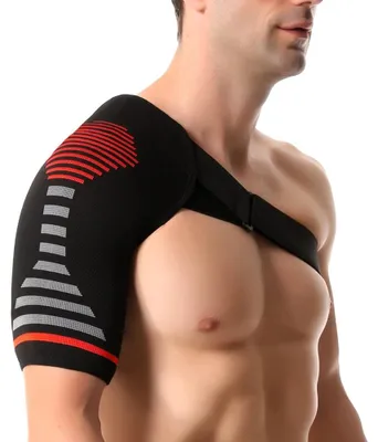 Image de Support pour l'épaule, compression médicale, soulagement de la douleur, couleur : rouge, taille : S-M