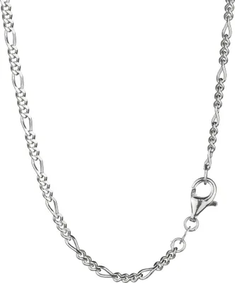 Produktbild von 42cm elegante Figaro Panzerkette 925 Silber diamantiert 2,1mm breite Halskette