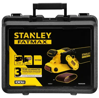 Produktbild von Stanley FMEW204K, Bandschleifmaschine, Schwarz, Gelb, 380 RPM, 190 m/min, 380 m/min, AC