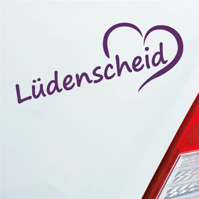Produktbild von Auto Aufkleber Lüdenscheid Herz Stadt City Liebe Love 19,5x8 cm Lila Sticker Heckscheibenaufkleber