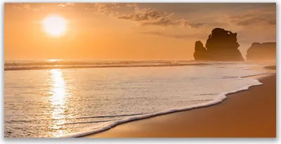 Produktbild von Glasbilder 140x70 Wandbild Druck auf Glas Meer Strand Sonne Landschaft
