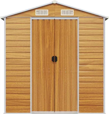 Produktbild von vidaXL Gartenhaus Hellbraun 191 x 300 x 198 cm Verzinkter Stahl