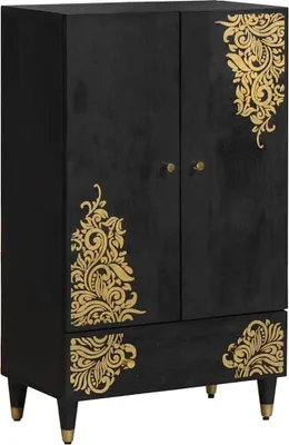 Immagine prodotto di Credenza Nero 60 x 33 x 100 cm Legno di mango massello