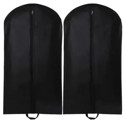Produktbild von Set mit 2 Kleidersäcken für Damen und Herren, Kleidersäcke, Reisekleidersäcke, faltbare Kleidersäcke mit Griffen, Schutzhüllen für Anzüge, Kleidersäcke, Anzughüllen, Hüllen für Mäntel und Kleider (60x120cm)