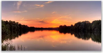 Produktbild von Tulup Leinwand-Bilder 140x70 Wandbild Canvas Kunstdruck See Wald Landschaft