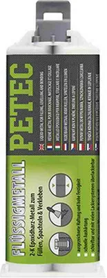 Produktbild von Petec Flüssigmetall Doppelkartusche Metallklebstoff Flüssig-Metall 50ml 97355