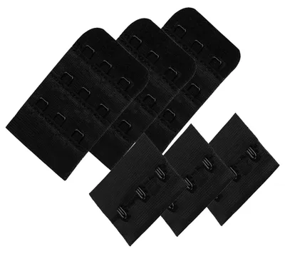 3 Paar BH-Verschluss 40 mm 3 Reihen zum annähen Dessous BH Zubehör Sparpaket Farbwahl schwarz