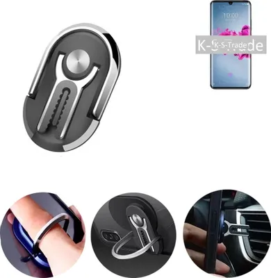 Produktbild von K-S-Trade 3in1 Smartphone-Ring Handy-Ring kompatibel mit Xiaomi Mi 6 Fingerhalterung  Handyring Tischständer Lüftungsgitter-Halterung Tisch Ständer