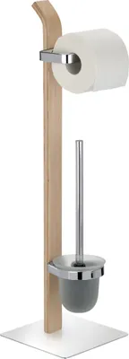 Produktbild von WENKO Klo Bürste Toiletten Halter Garnitur Halter Ständer SAMONA NATURE