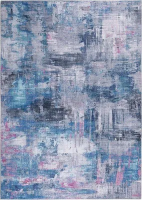 Image de Tapis vintage gris et bleu, 160 x 230 cm