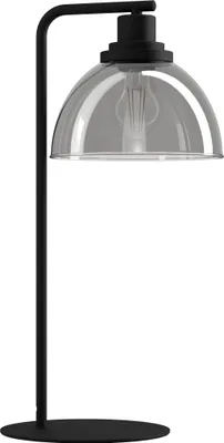 Produktbild von EGLO Tischlampe Beleser, Nachttischlampe aus Rauchglas und Metall, Tischleuchte mit Schalter, Lampe Wohnzimmer und Schlafzimmer, E27
