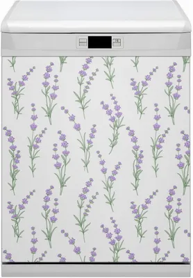 Produktbild von Magnet Folie für Geschirrspüler Küche Magnetmatte 60x70 cm  Nachbildung Geschirrspüle  - Blumen Lavendel