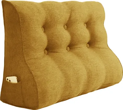 Immagine prodotto di Cuscino PillowPalette giallo, 100 cm - cuscino da lettura per letto e divano, cuscino da parete, grande con rivestimento lavabile