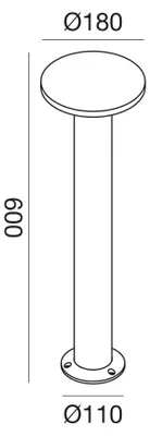 Immagine prodotto di Paletto LED GES2333N 12W 4000K IP65 in Alluminio Marrone - Diffusore Policarbonato Bianco - Lampada da Terra Gealuce