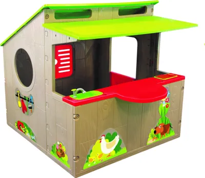 Produktbild von spielhauskiosk 139 x 118 cm braun/grün/rot