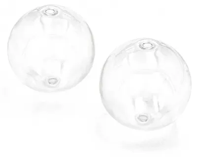 Produktbild von Vintageparts Hohlperlen aus Glas durchsichtig zum Befüllen 30 mm für Ohrschmuck, 2 Stück
