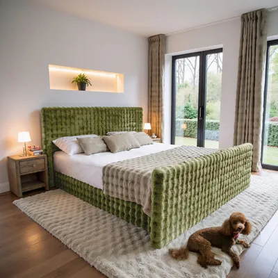 Produktbild von Kaiser Möbel Boxspringbett mit bettkasten, matratze, topper, BLANKET stoff Bubble 160x200 cm Olive