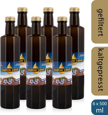 Produktbild von 6 x Lausitzer Leinöl (kaltgepresstes Leinöl), 6x 500ml