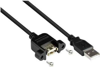 Obrázok produktu pre Alcasa USB 2.0 A/A 1 m, 1 m, USB A, USB A, USB 2.0, Samec/Samica, Čierna