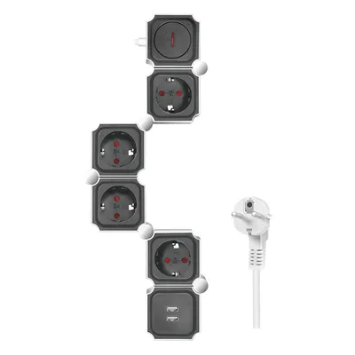 Immagine prodotto di Logilink LPS276U LogiLink Steckdosenleiste 4-fach,4xCEE 7/3 + 2xUSB-A, 1,5m