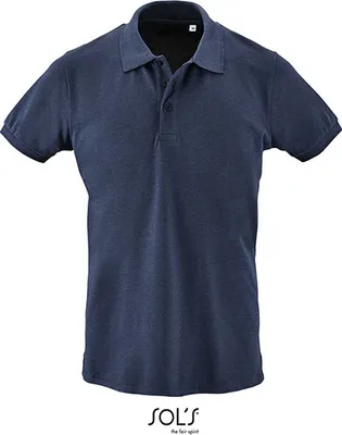 Produktbild von SOLs 01708 | Herren Phoenix Polo / Gekämmte, ringgesponnene Baumwolle - Farbe: Heather Denim - Größe: L