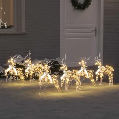 Obrázok produktu pre vidaXL Vianočný sob 6 ks, 180 LED, teplá biela