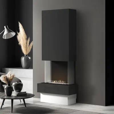Produktbild von muenkel design Garda [moderner Design Ethanolkamin]: Nero (Schiefer schwarz) - Planika Senso - schwarz-grau