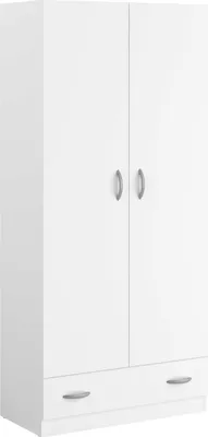Image de Armoire avec 2 portes battantes en aggloméré + 1 tiroir -Reproduction blanc 78 x 38 x hauteur 170 cm