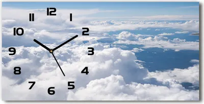 Produktbild von Wanduhr aus Glas – 60x30 cm - Glasbild - Glasuhr - Gehärtetes Glas - schwarze-zeiger - Blick aus dem Flugzeug